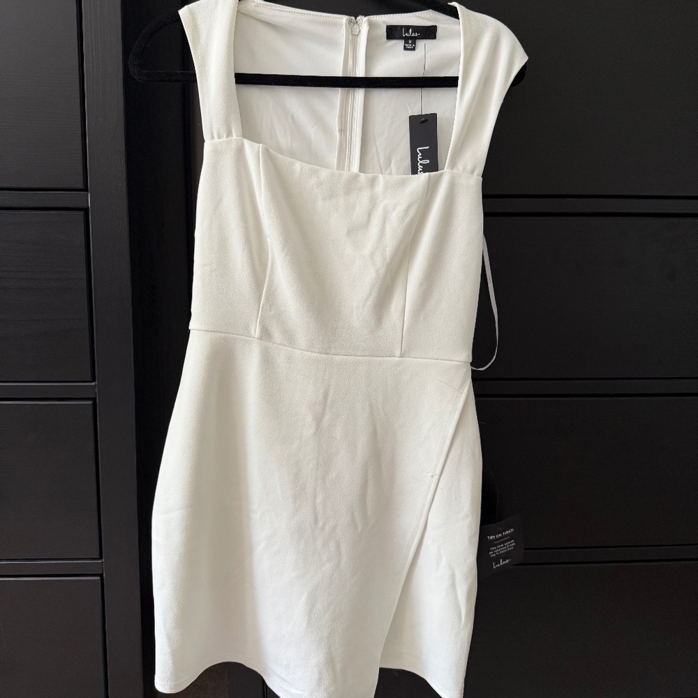 Lulus White Square Neck Sleeveless Skort Romper